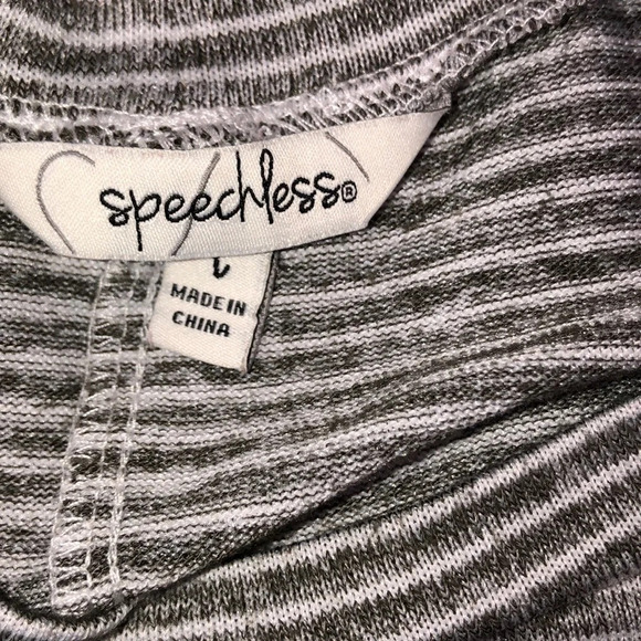 SPEECHLESS size large gray striped shirt dress - Picture 4 of 4